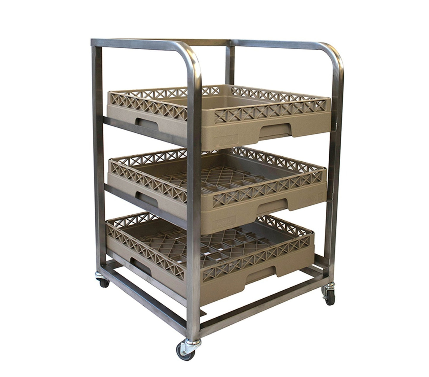 Fully Welded 3 Level Glass Wash Trolley